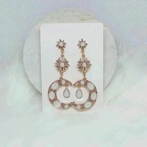 Half Moon w/ rhinestone Statement Earrings